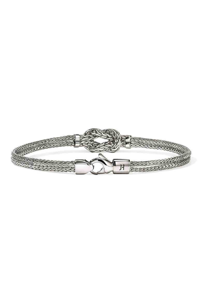 Love Knot Bracelet, Diamonds, Alternate, color, SILVER