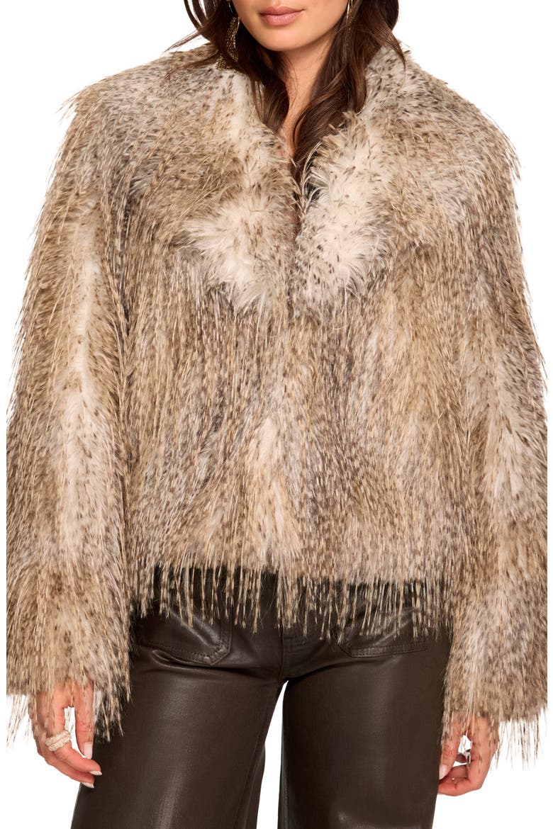Lacey Faux Fur Jacket, Main, color, BONE FAUX FUR