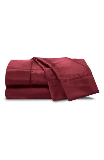 Martex Elegance Satin Sheet Set In Merlot