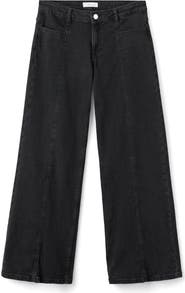 MANGO TEEN Frayed Stars Straight Leg Jeans