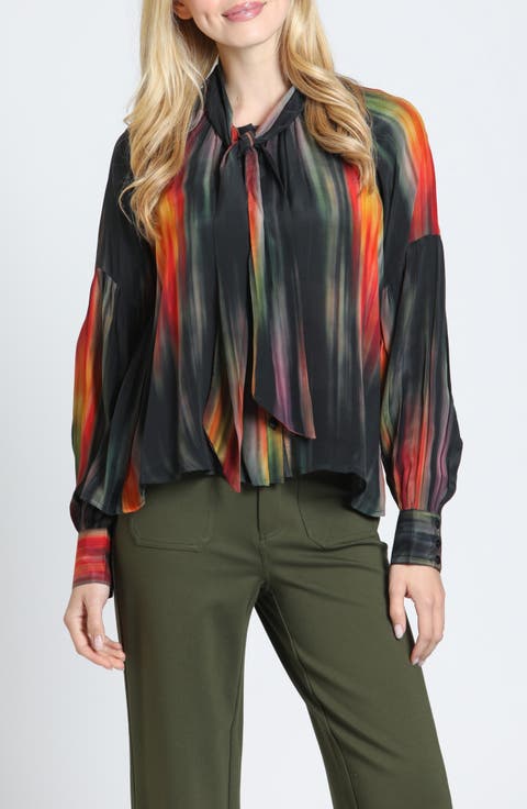 Print Tie Neck Top