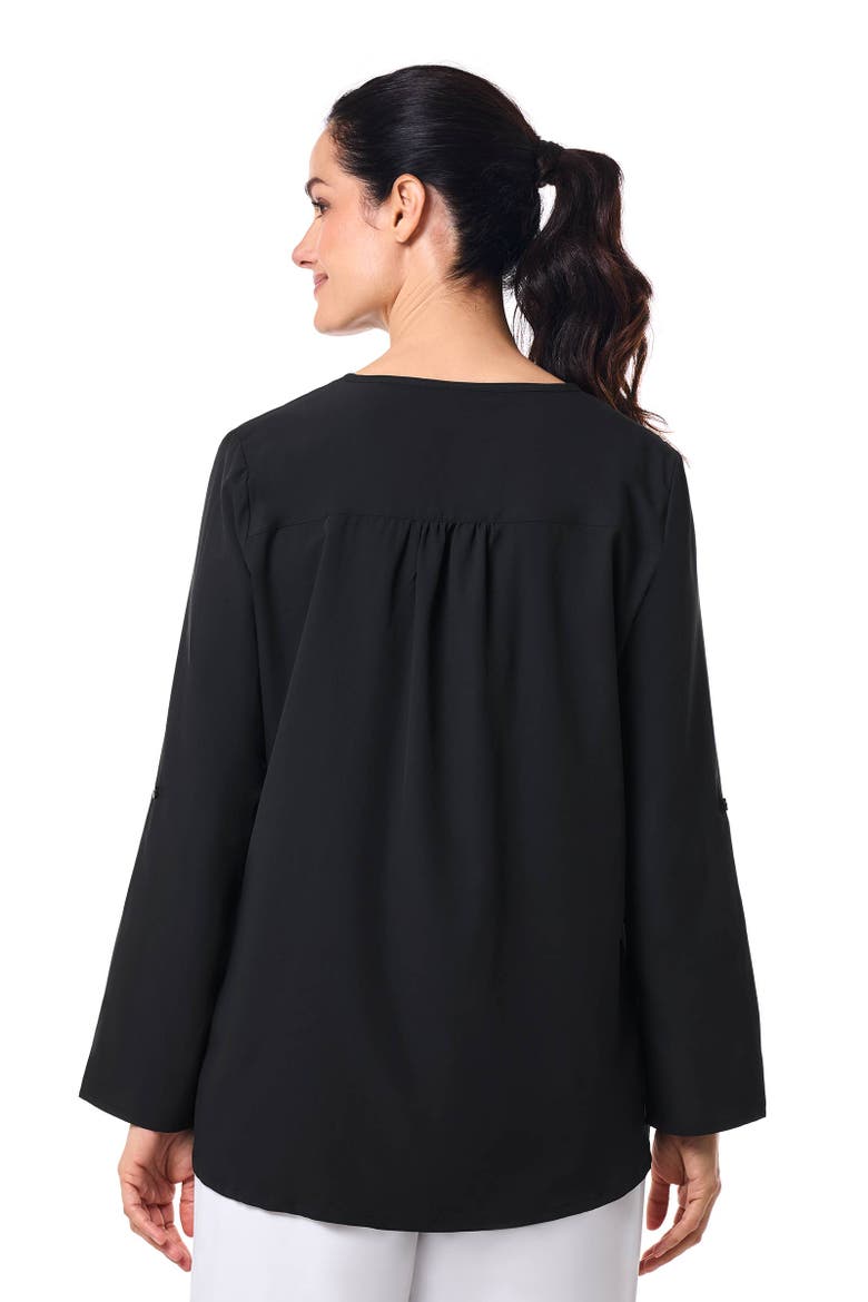 Women's Santa Barbara Tunic Top with Roll-Up Sleeves, UPF 50+ Sun Protection, Alternate, color, Black