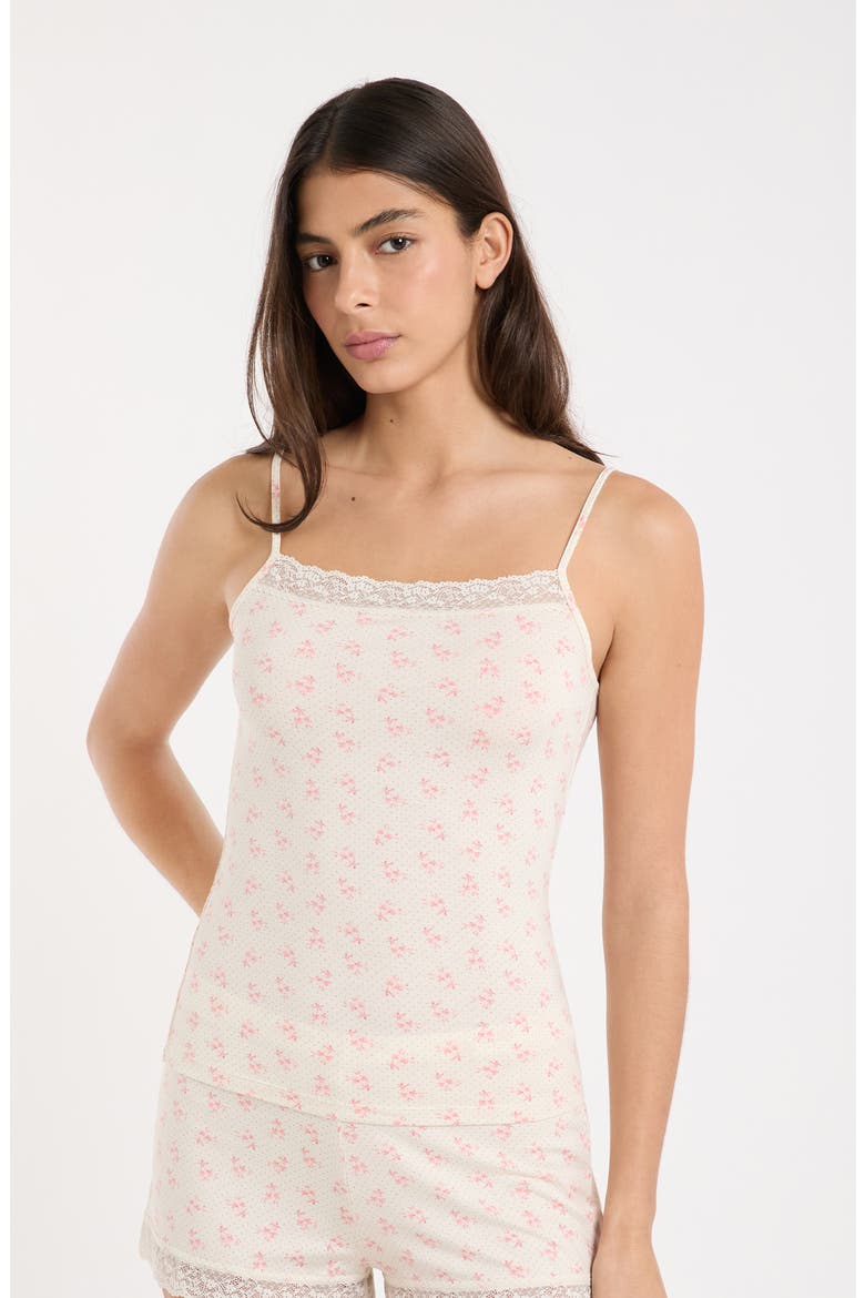 Kitty Lace Trim Camisole, Alternate, color, PINK