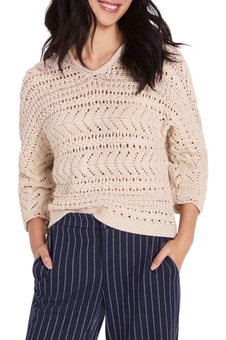 Openwork Sweater, Main, color, PALE SISAL