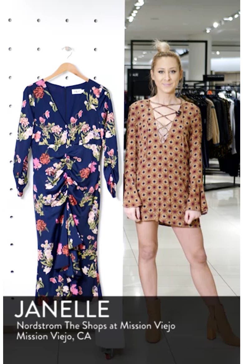 Floral Ruched Midi Dress video