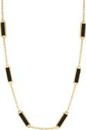 SPHERA MILANO Synthetic Onyx Bar Station Necklace
