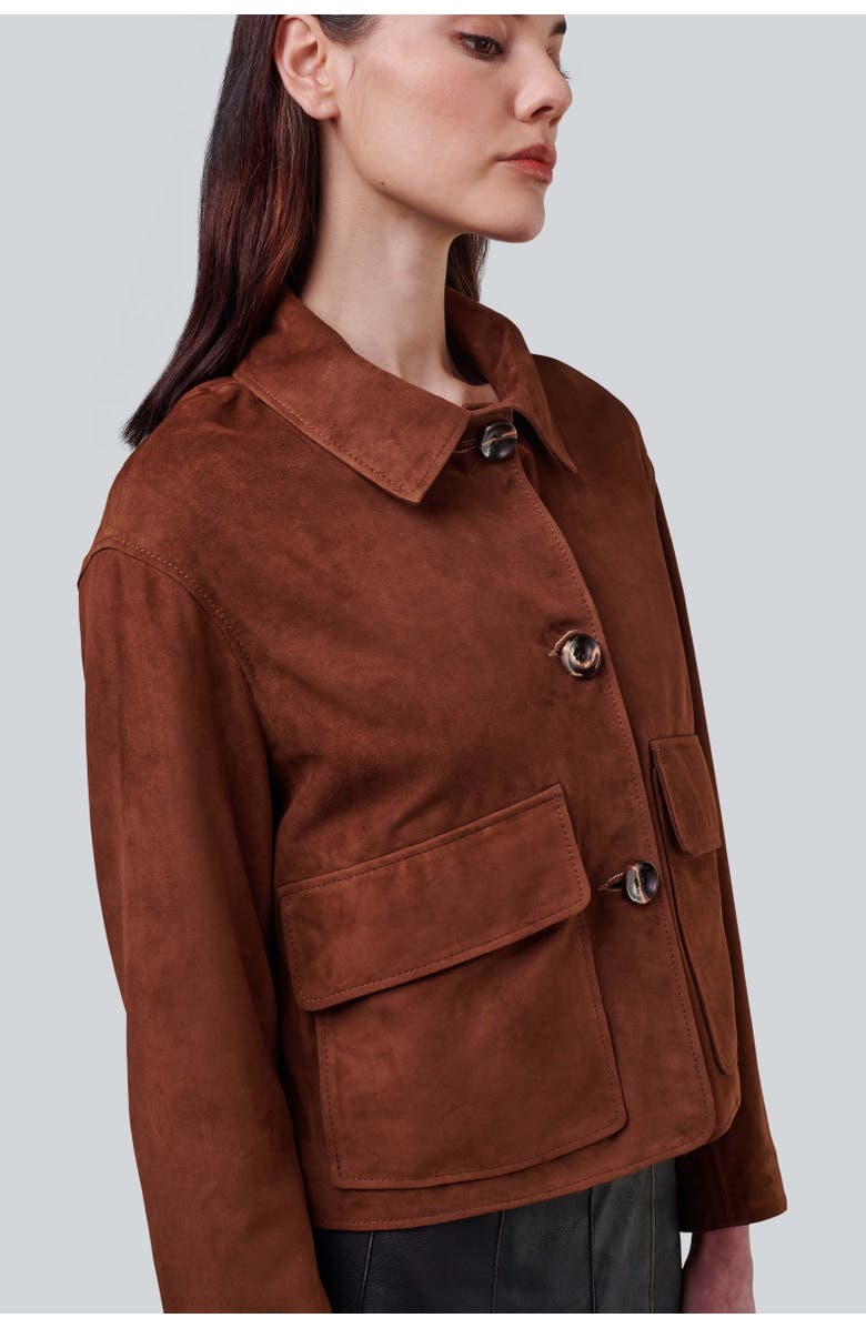 Furniq UK Ella Suede Jacket, Alternate, color, Chestnut