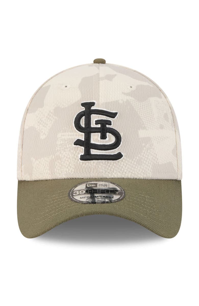 New Era Men's New Era Light Beige/Olive St. Louis Cardinals 2025 Armed Forces Day 39THIRTY Flex Hat, Alternate, color, 