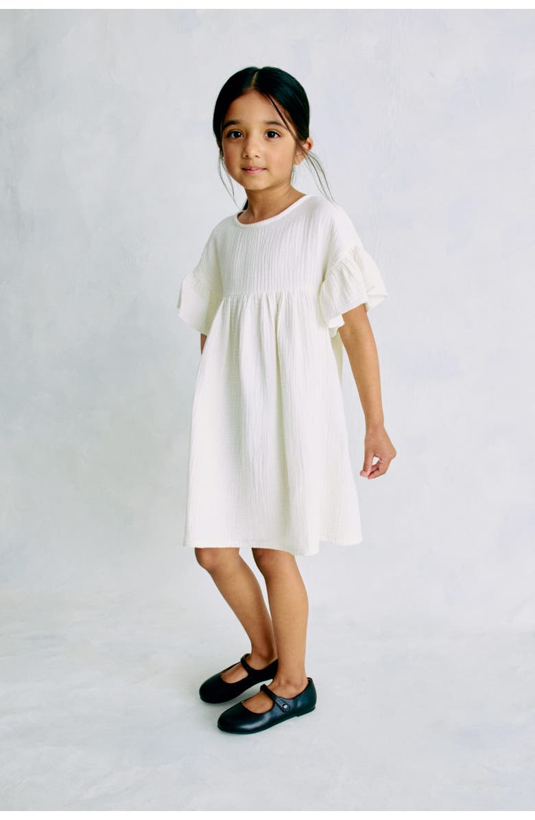 H&M Cotton Muslin Dress, Alternate, color, White