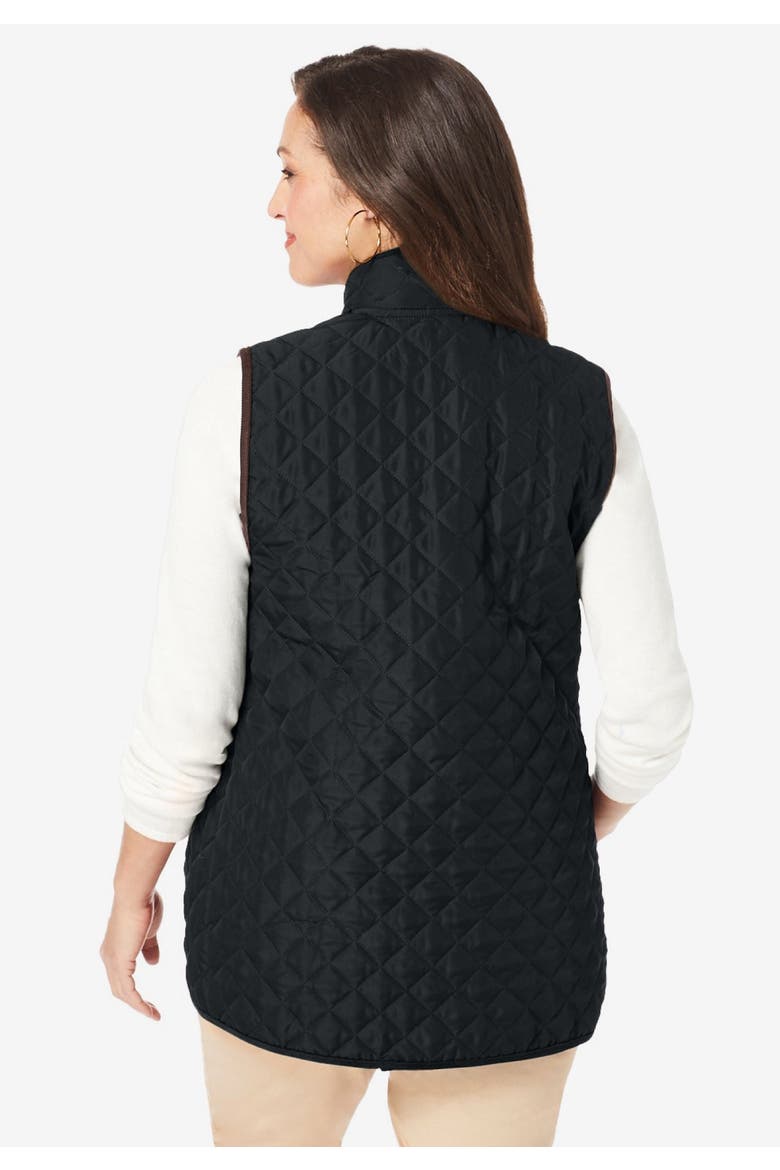 Quilted Vest, Alternate, color, BLACK