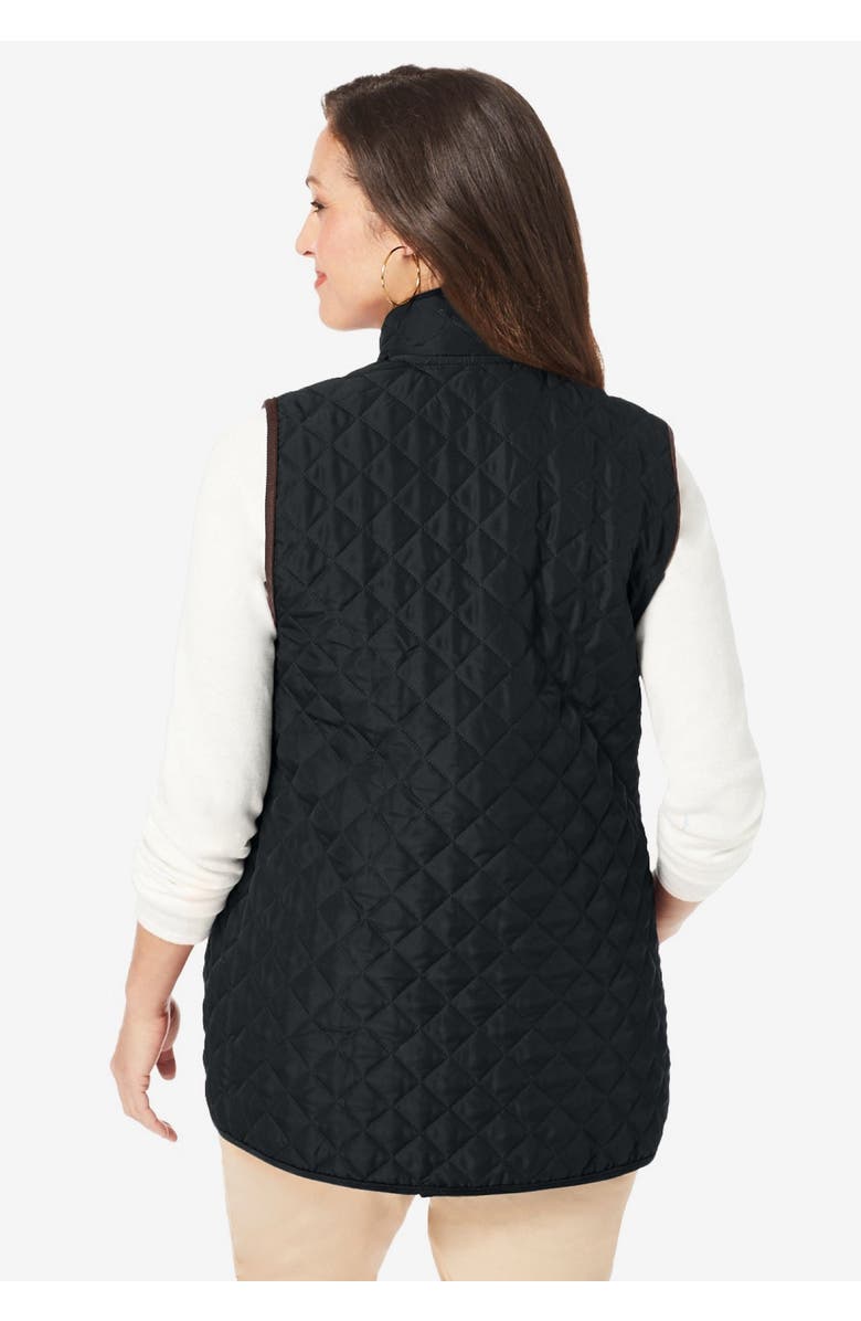 Jessica London Quilted Vest, Alternate, color, Black