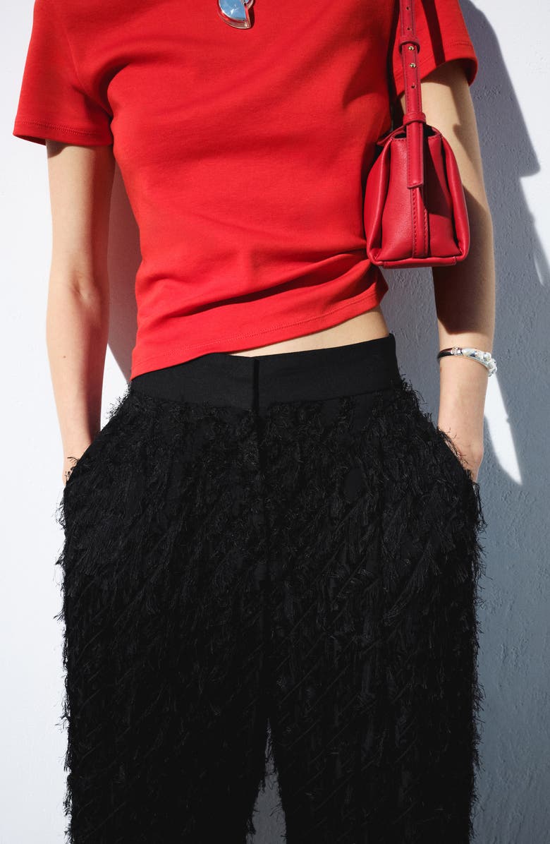 MANGO Textured Yarn Straight Leg Pants, Alternate, color, 