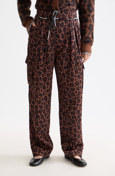 Faye Leopard Print Tapered Leg Pants