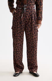 Scotch & Soda Faye Leopard Print Tapered Leg Pants