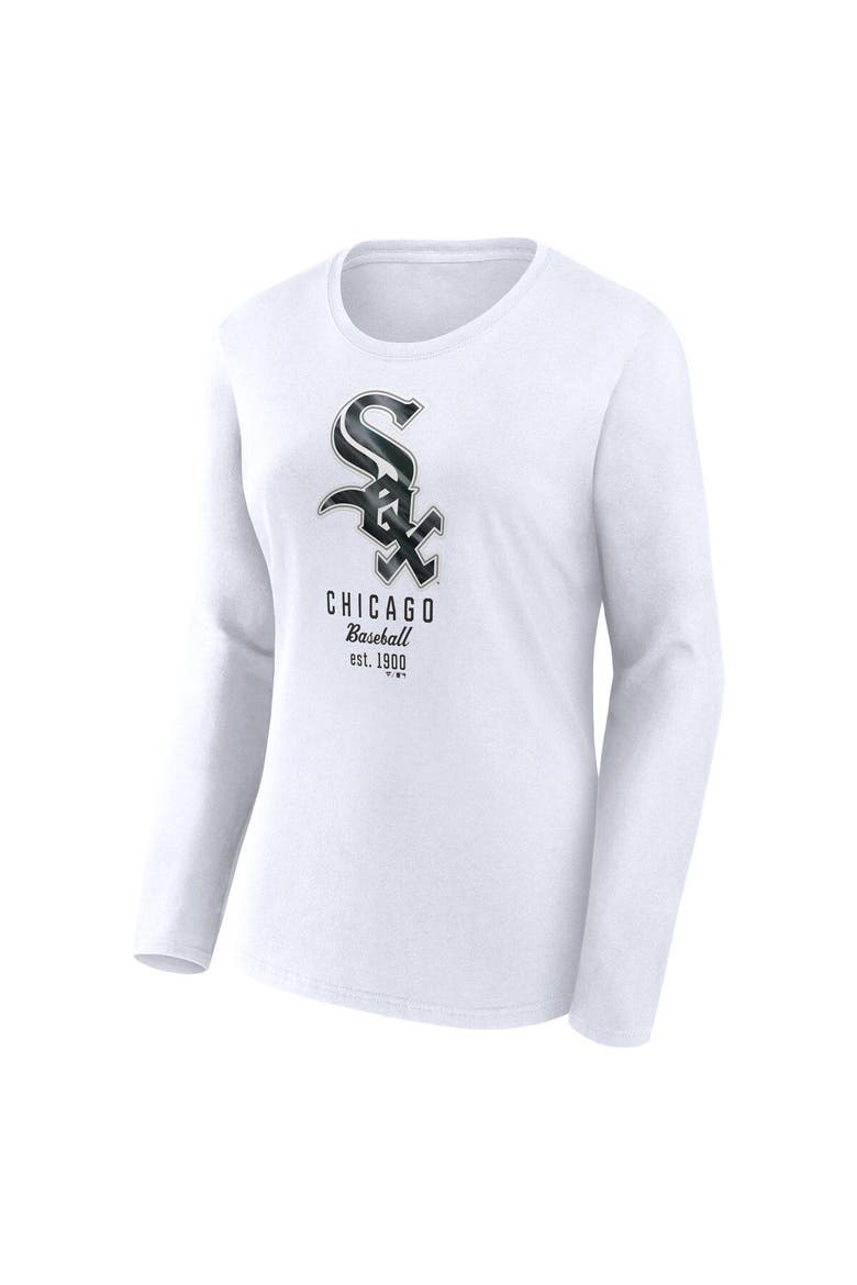 Women's Fanatics Branded  White Chicago White Sox Lightweight Fitted Long Sleeve T-Shirt, Alternate, color, White