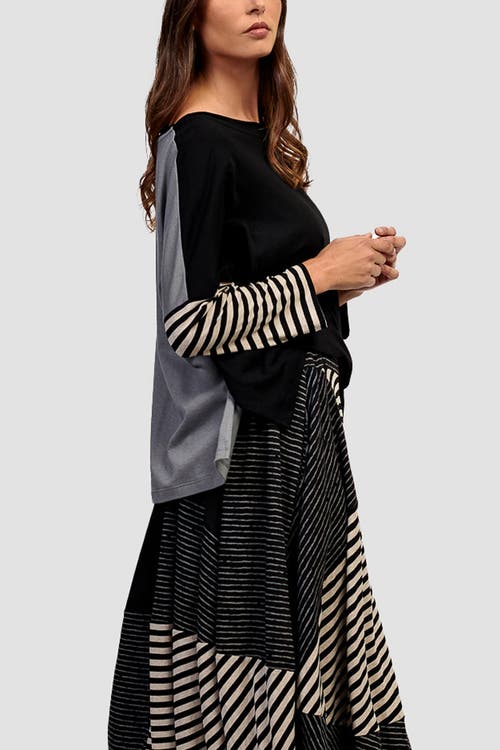ALEMBIKA ALEMBIKA BOXY TEE WITH STRIPED-SLEEVE