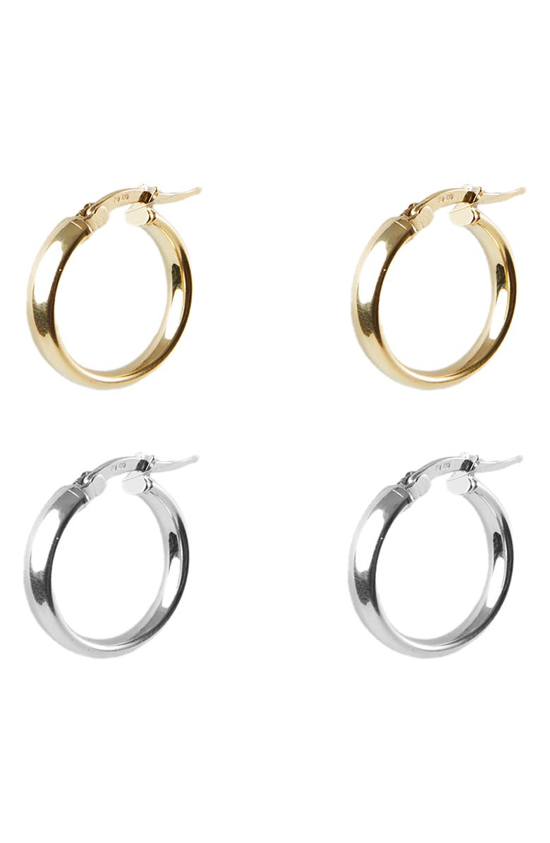 ARGENTO VIVO Set of 2 Hoop Earrings, Main, color,