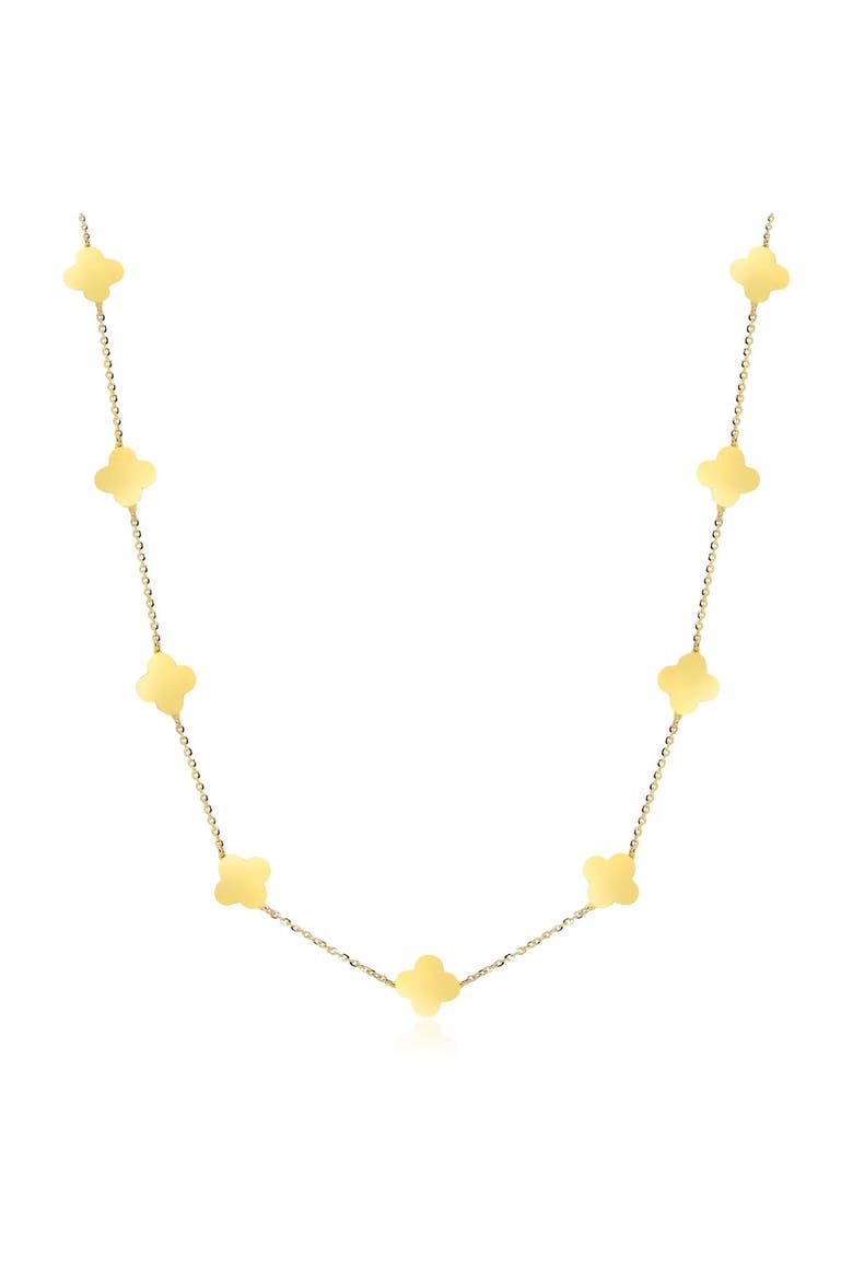 Mini Gold Clover Necklace, Main, color, Gold