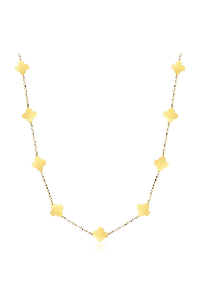 The Lovery Fine Jewelry Mini Gold Clover Necklace, Main, color, Gold