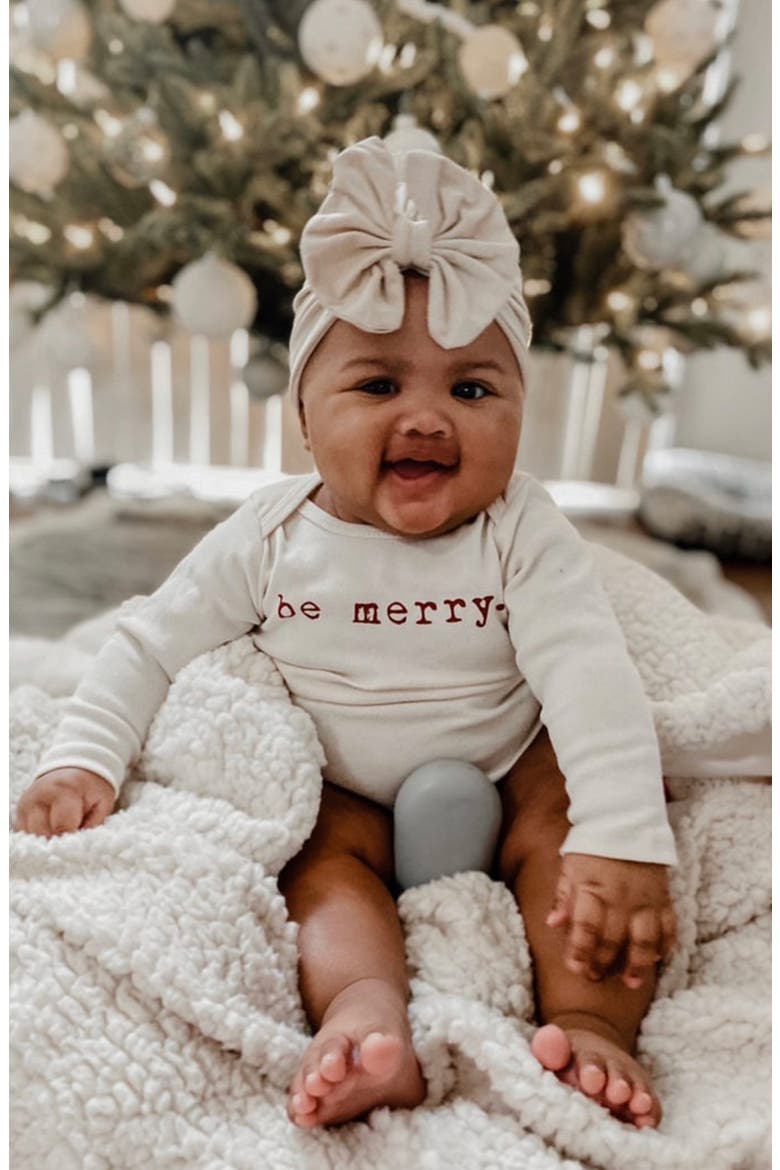 Be Merry Organic Cotton Bodysuit, Alternate, color, NATURAL