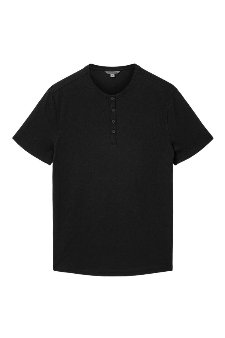 Elm Texture Short Sleeve Henley, Alternate, color, BLACK