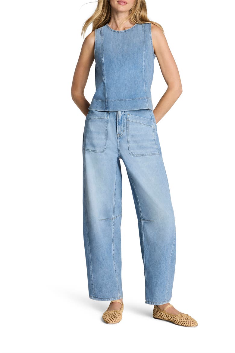 Lightweight Denim Shell Tank, Alternate, color, SEASIDE BLUE
