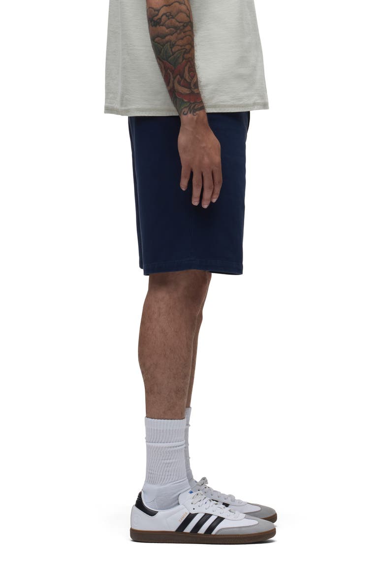 Venice Flat Front Navy Cotton Twill Chino Shorts, Alternate, color, NAVY
