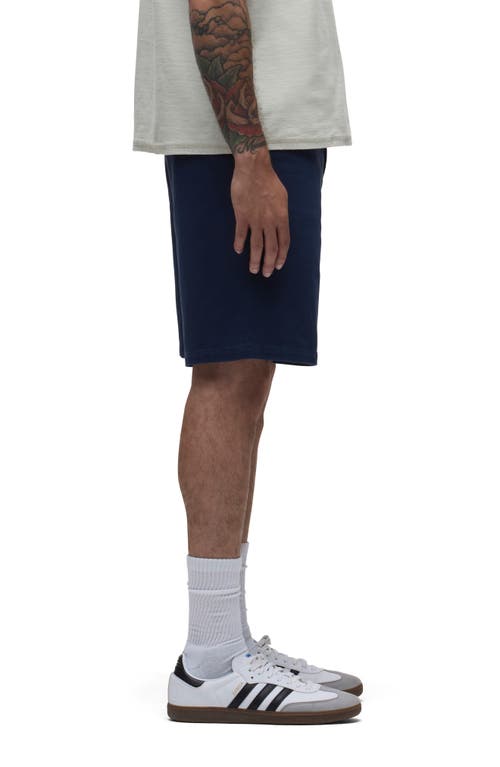 Hudson Jeans Venice Flat Front Navy Cotton Twill Chino Shorts In Navy