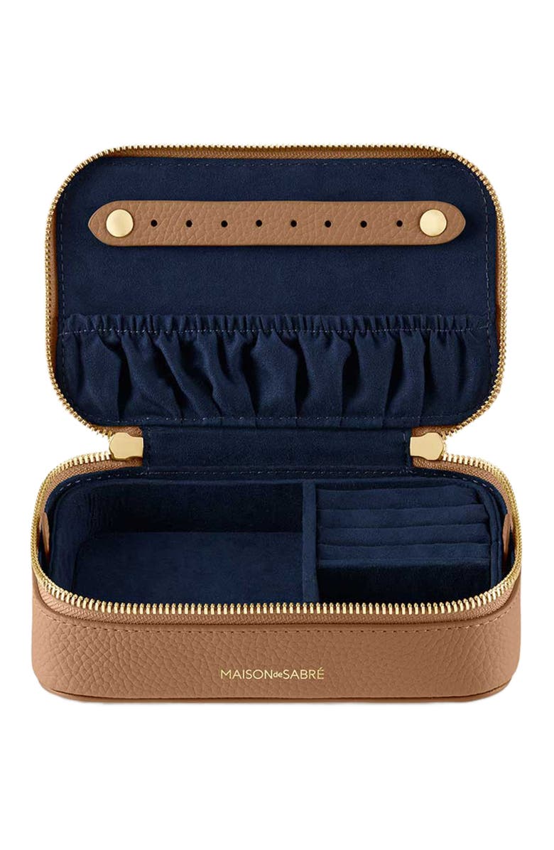 MAISON de SABRÉ Leather Jewellery Case, Alternate, color, Sandstone Brown