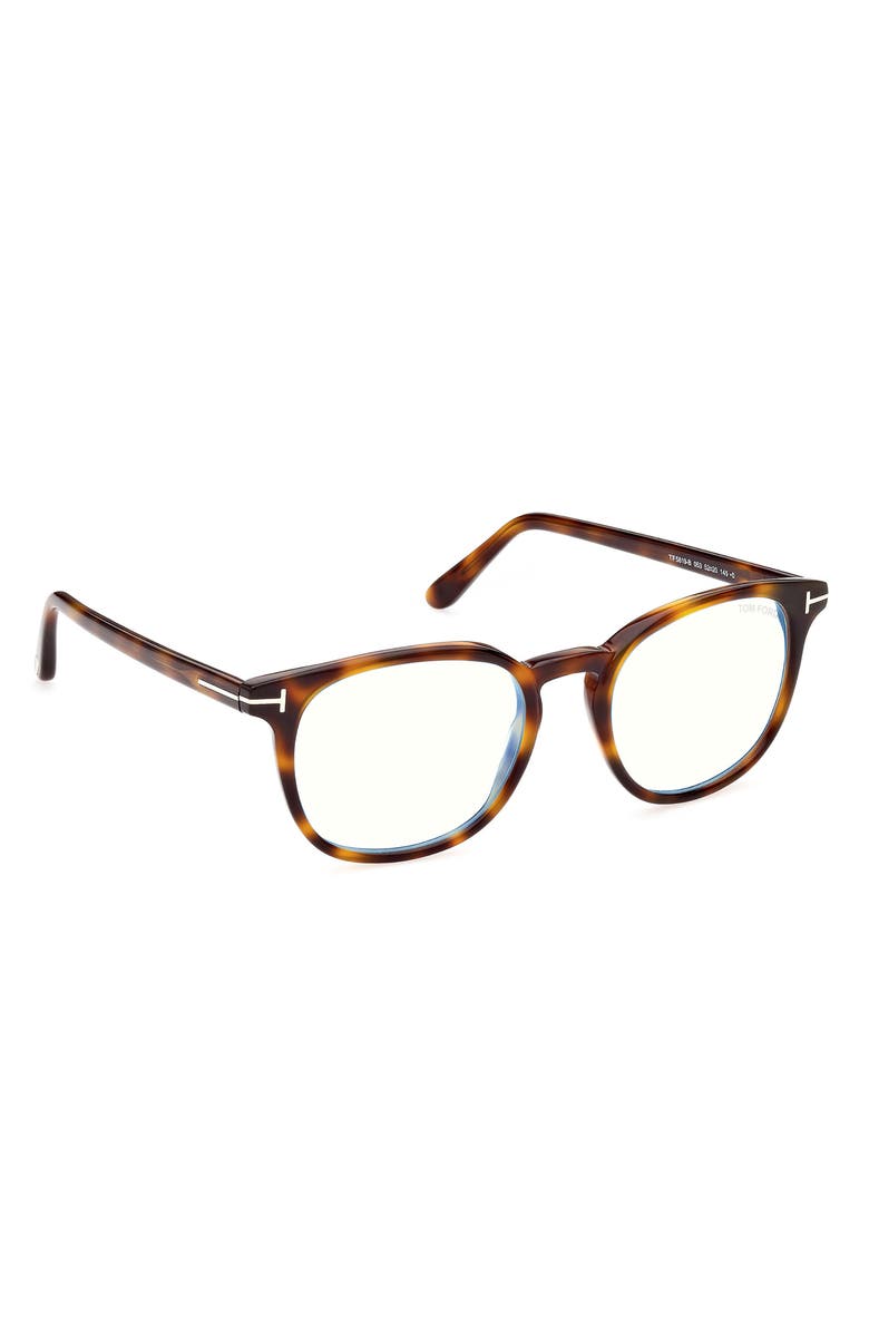 TOM FORD 52mm Round Blue Light Blocking Reading Glasses, Alternate, color, 