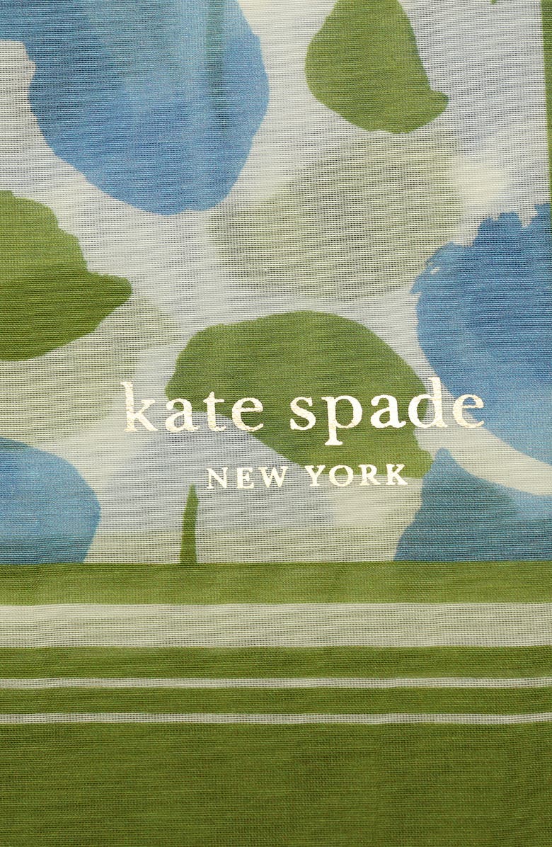 Kate Spade New York painterly bouquet oblong cotton & silk scarf, Alternate, color, 