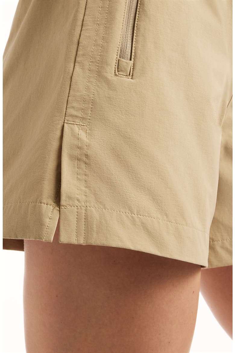 Shifted Cinched Woven Shorts, Alternate, color, BEIGE