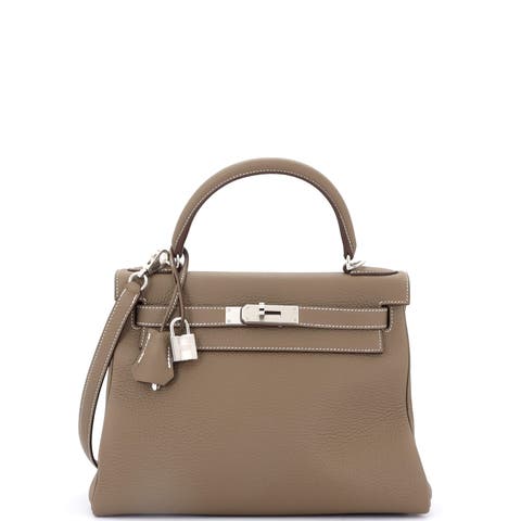 Kelly Handbag Grey Togo with Palladium Hardware 28