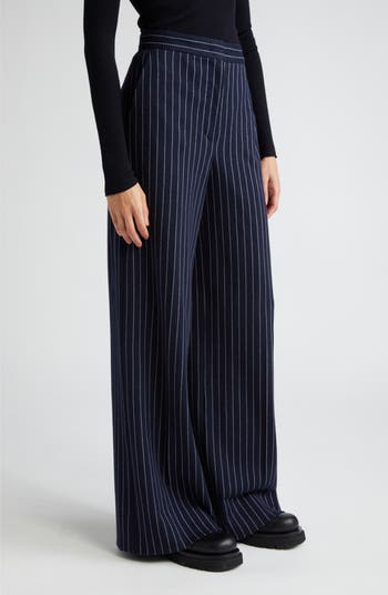 パンツ Max Mara Striped Formal Pants Max Mara Benito Relaxed Fit Pinstripe Cotton, Cashmere