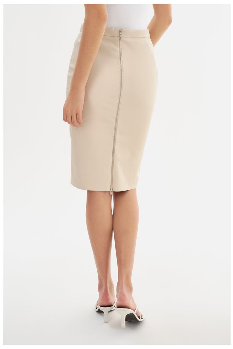 Avana | Leather Pencil Skirt, Alternate, color, Bone