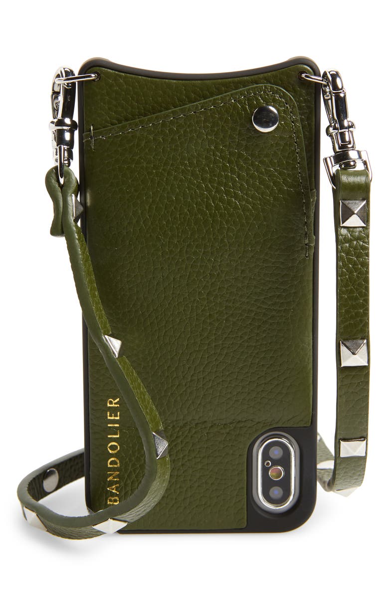 Bandolier Sarah Leather iPhone X/Xs Crossbody Case, Main, color, 