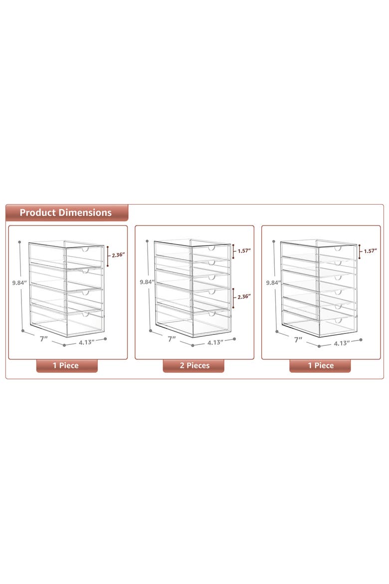 20-Drawer Acrylic Organizer, Alternate, color, CLEAR