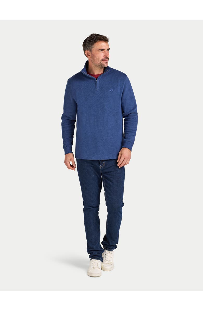 Raging Bull French Rib Quarter Zip Sweatshirt, Alternate, color, Denim Blue