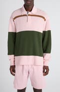 Bottega Veneta Jumbo Stripe Long Sleeve Cotton Piqué Polo