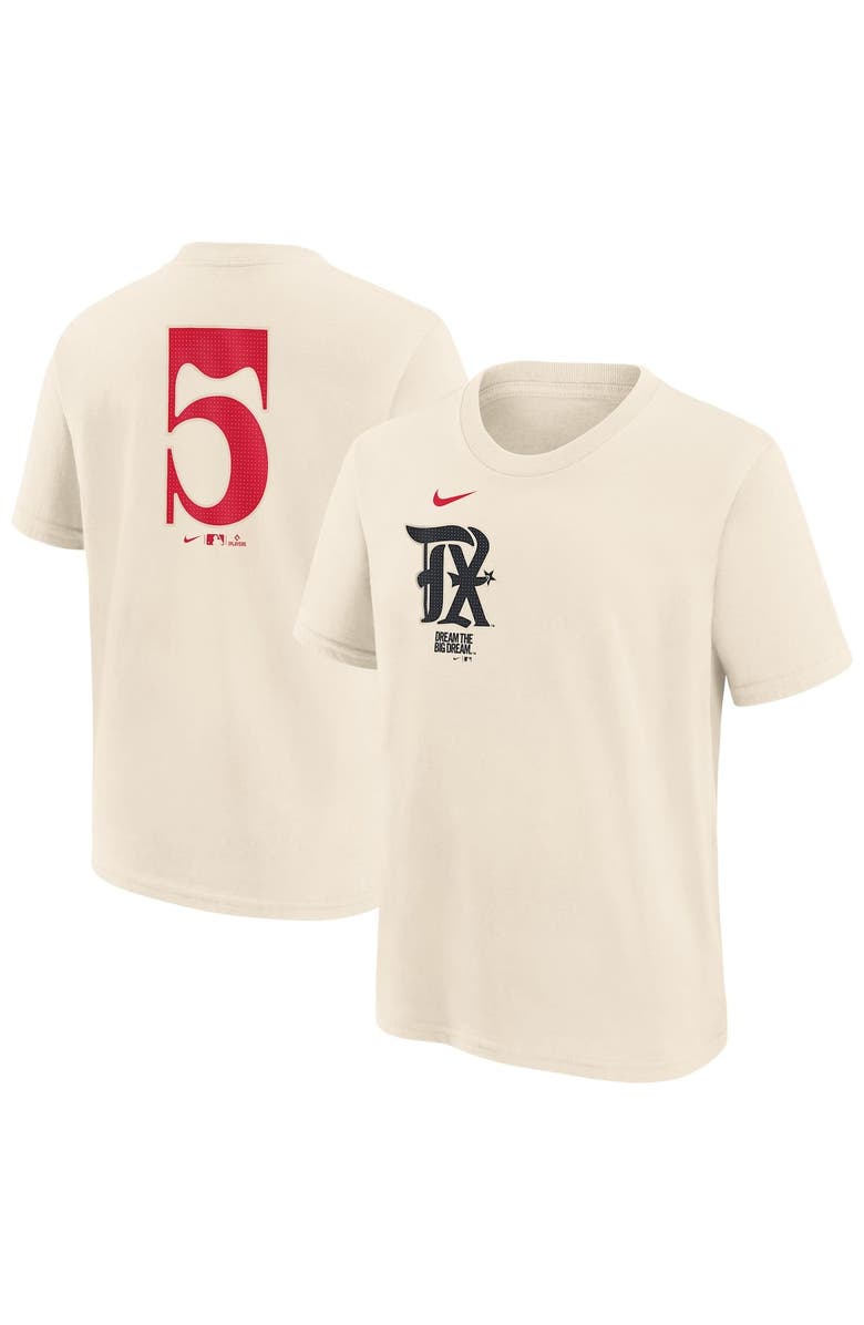 Nike Youth Nike Corey Seager Natural Texas Rangers Fuse City Connect Name & Number T-Shirt, Main, color, 