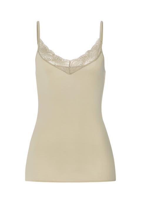 Cotton Delight Lace Trim Cotton Camisole