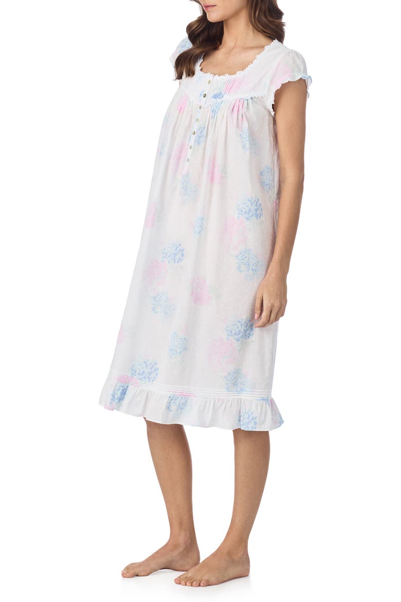 Floral Waltz Cotton Lawn Nightgown, Alternate, color, WHT/ FLOR