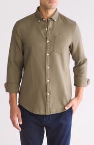 Original Penguin Waffle Weave Long Sleeve Button-Down Shirt