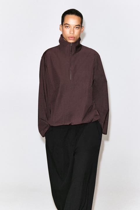Zip-up Blouson Shirt