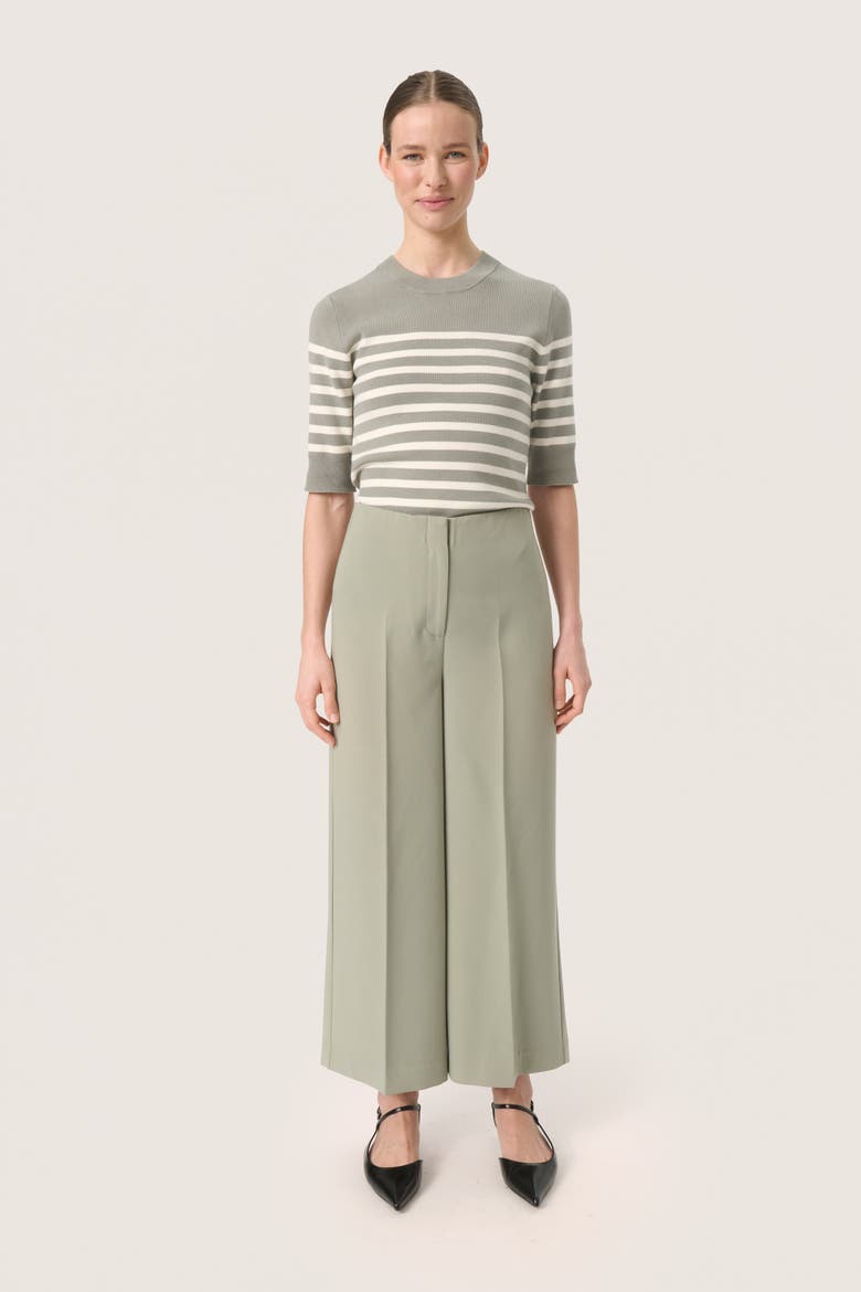 Corinne High-Waisted Culotte Trousers, Alternate, color, Shadow