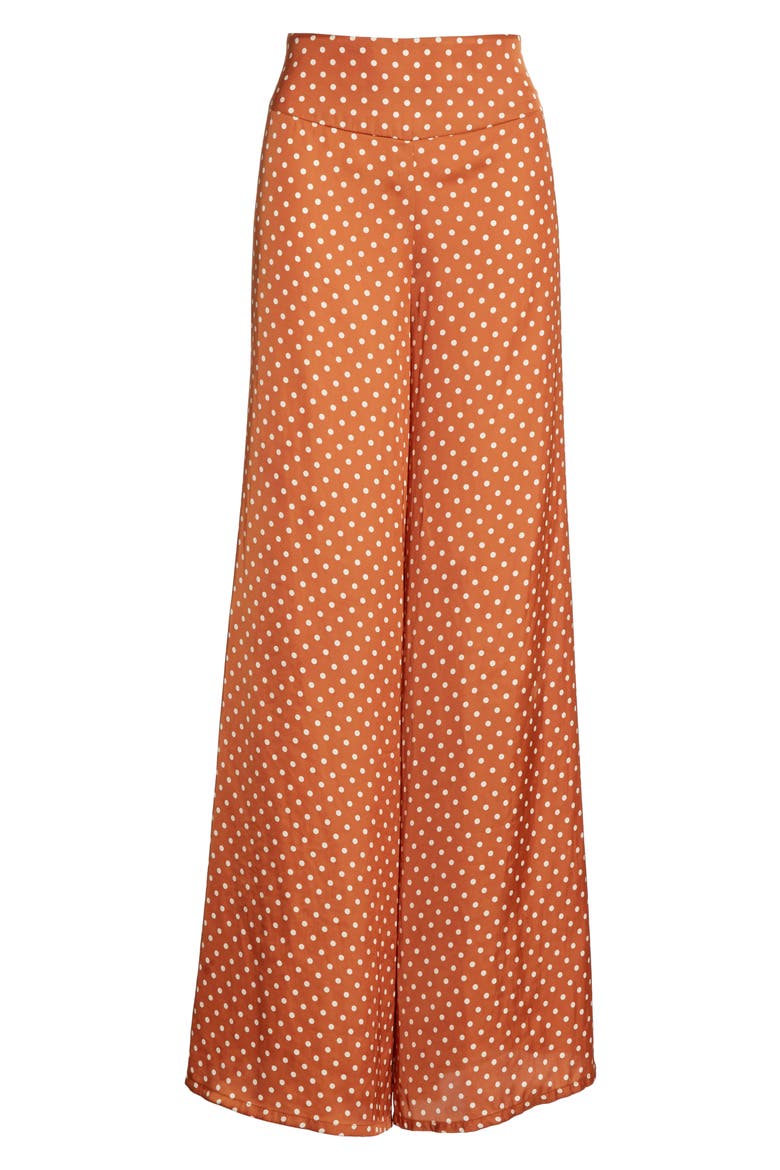 Polka Dot Palazzo Pants, Alternate, color, AMBER POLKA DOT