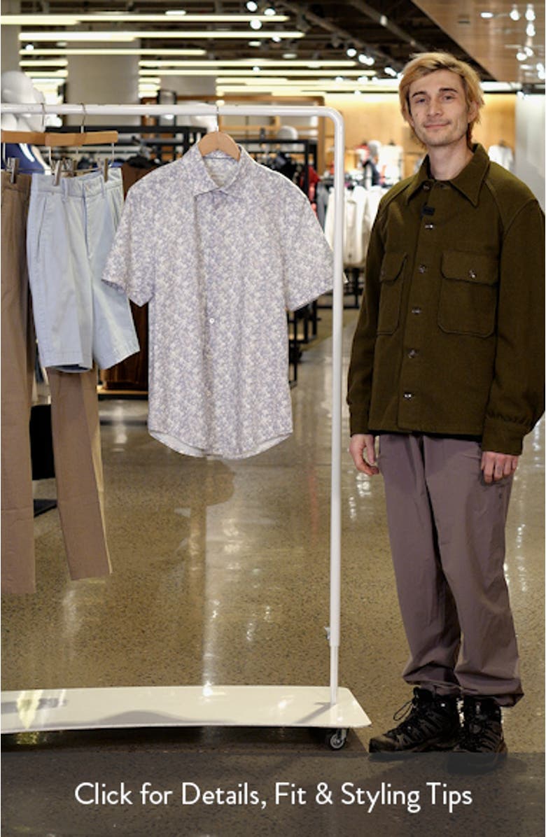 Miles OoohCotton<sup>®</sup> Floral Short Sleeve Button-Up Shirt, sales video thumbnail