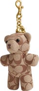 COACH Signature Jacquard Leather Bear Bag Charm
