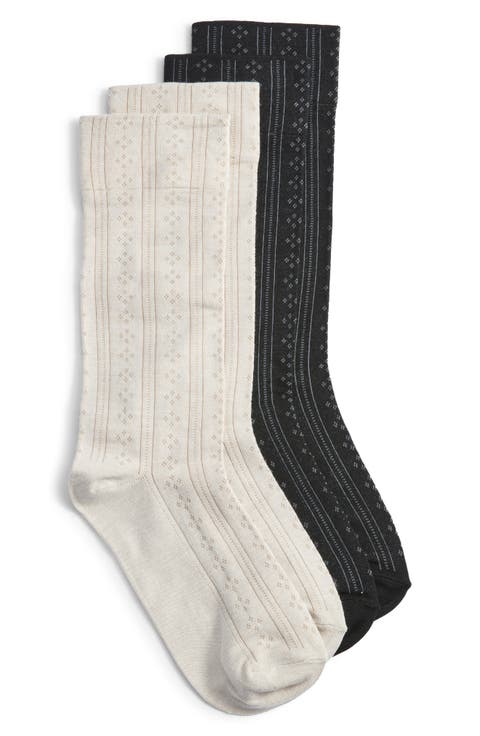 Assorted 2-Pack Pointelle Crew Socks