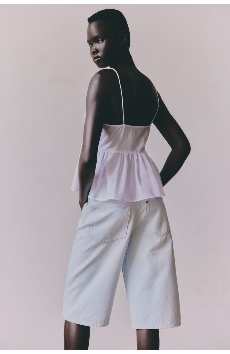 H&M Lace-trimmed Strappy Top, Alternate, color, White